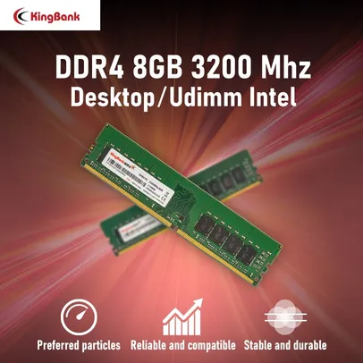 Memória ddr4 8gb 3200mhz Kingbank intel 1.2v 288 pinos desktop udimm