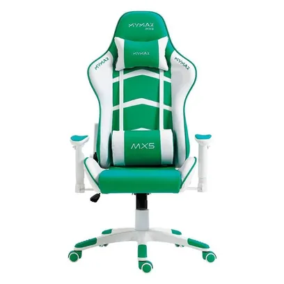 Product photo Cadeira Gamer Mx5 Giratória Branco e Verde - Mymax