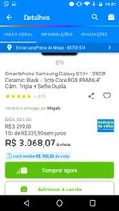 Galaxy S10+ Black ceramic - R$ 3.068 + [R$ 150 Cashback]