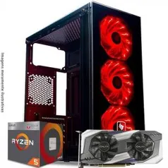 Computador Pichau Gamer Ryzen 5 2400G, Geforce GTX 1060 6GB Galax OC, Ram 8GB DDR4, HD 1TB, 500W, MAGPIE 2 | R$2850