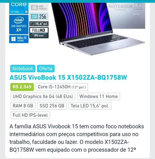 Imagem na descrição da promoção