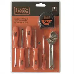 Kit de Ferramentas Manuais 7 Peças, Black+Decker | R$30