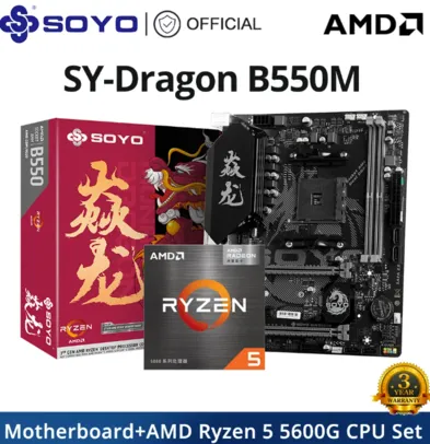 kit placa mãe + processador b550M e ryzen 5 5600 g