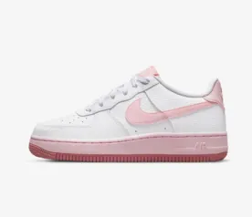 Tênis Nike Air Force 1 "White Pink" GS