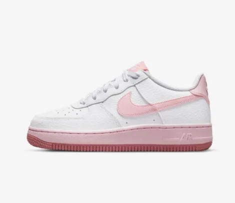 Tênis Nike Air Force 1 "White Pink" GS