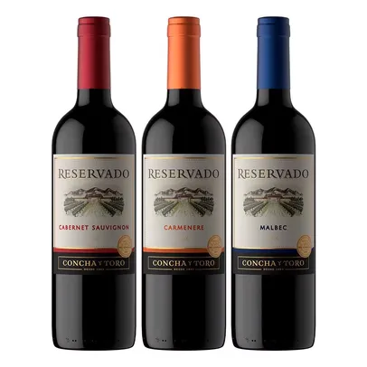 Kit Vinho Chileno Reservado Tintos - 3 Garrafas