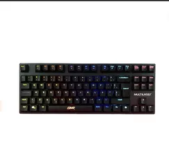 Teclado Gamer Mecânico Multilaser GK-510 TKL, LED Rainbow, Switch Blue, ABNT2, Black, TC258