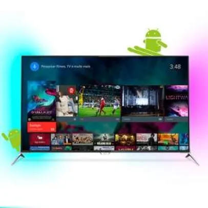 [SUBMARINO] Smart TV LED 3D 49" Philips 49PUG7100/78 Ultra HD 4K Android Dual Core 4 HDMI 3 USB Ambilight 940Hz - R$2.511