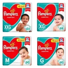 Fralda Pampers Supersec - M(90) G(80) XG(68) XXG(64)