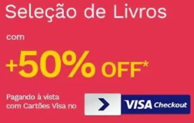 Seleção de livros com 50% OFF no Visa Checkout