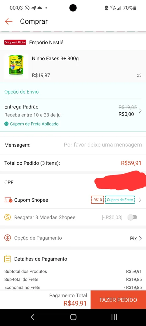 Imagem na descrição da promoção