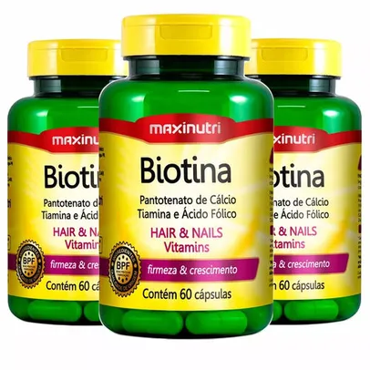 Biotina - 3x 60 cápsulas - Maxinutri