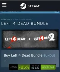 Bundle Left for dead + Left dead 2 | R$ 6