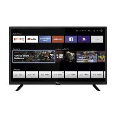 Smart TV, PTV32G52S, 32" Polegadas, Tela LED, Wi-Fi integrado, Entradas HDMI e USB, Conversor digital integrado, Philco