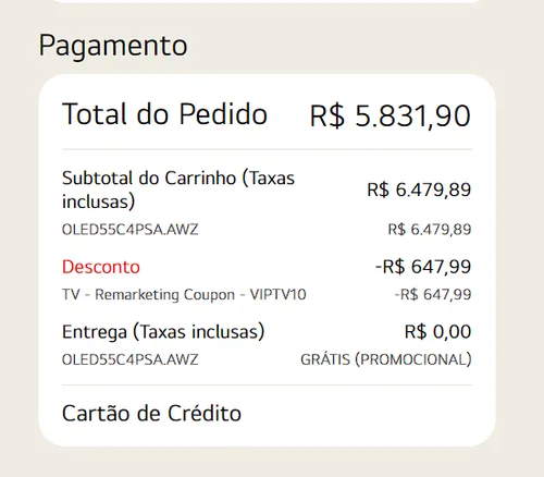 Imagem na descrição da promoção