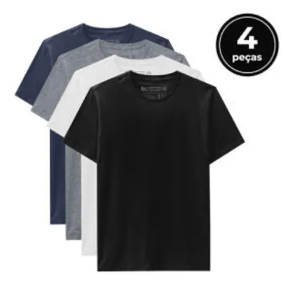 Kit 4 Camisetas Masculino - Basicamente By Malwee - Frete Grátis | R$17 cada