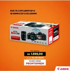 EOS Rebel T6 Premium Kit - R$1999