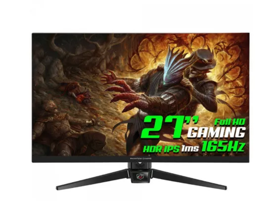 Monitor Gamer ASRock Phantom Gaming PG27FF1A, 27 Pol, Full HD, 1ms, 165Hz, IPS, HDR, 123% sRGB, FreeSync, HDMI/DP, 90LXA050-A0U1A0V