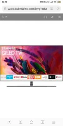 Smart TV QLED 55" Samsung 2018 QN55Q7FNAGXZD Ultra HD 4k Com Conversor Digital 4 HDMI 3 USB Wi-Fi - R$3469