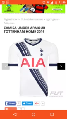Camisa Under Armour Tottenham Home 2016 por R$ 100