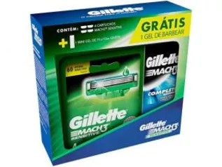 Kit Cartucho Gillette Sensitive - 4 Peças + gel