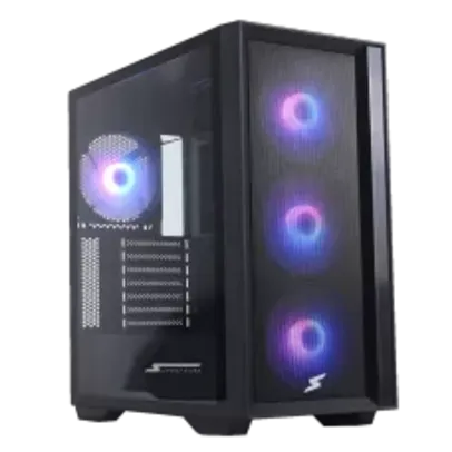 Gabinete Gamer SuperFrame Hawk, RGB, Mid Tower, Vidro Temperado, ATX, Black, Sem Fonte, Com 3 Fans