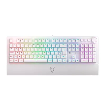 Teclado Mecânico Gamer Husky Anchorage Full Size, Branco, ABNT2, RGB, Switch Gateron EF Red - HTG200BRVR