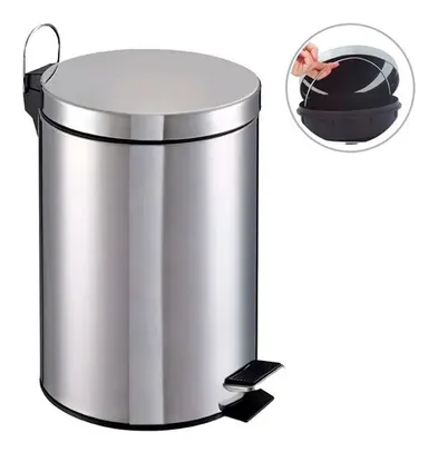 Cesto Lixo 3l Inox Cozinha E Banheiro Com Pedal Abre Tampa 