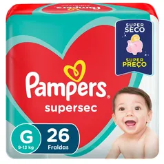 Fraldas Pampers Supersec G 26 Unidades