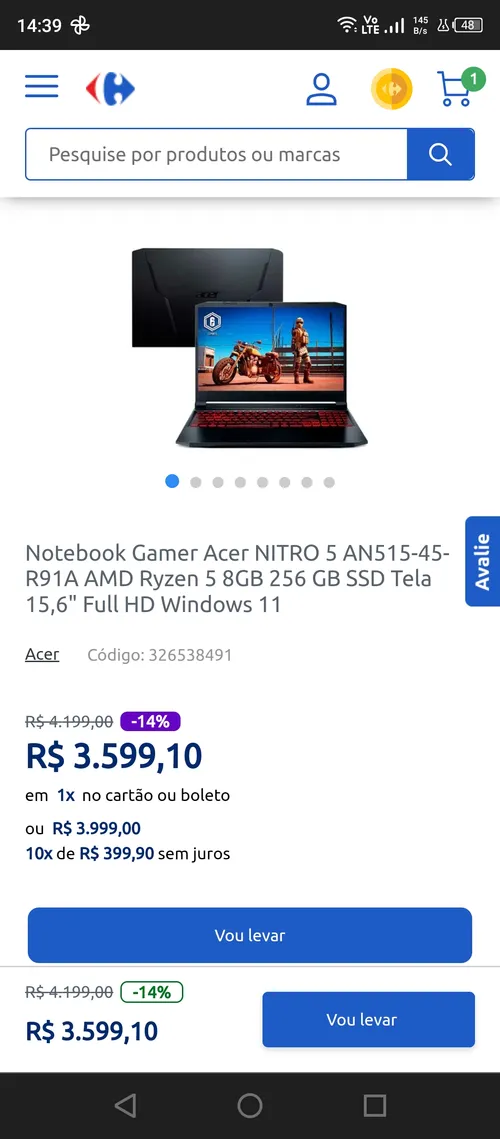 Imagem na descrição da promoção