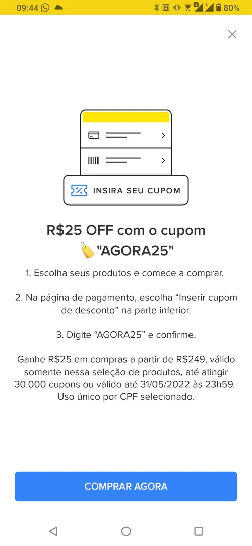 Imagem na descrição da promoção