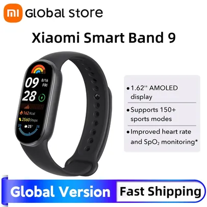 [Com taxa inclusa] Versão global Xiaomi Smart Band 9 Tela AMOLED de 1,62'' 