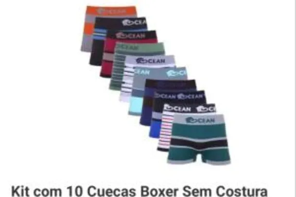 Kit 10 cuecas boxer Ocean wear