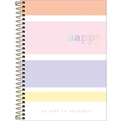 Caderno Espiral Capa Dura, 80 Folhas, 1 Matéria, Tilibra, Multicor, Pacote de 1