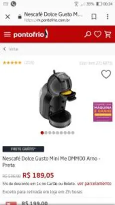 Nescafé Dolce Gusto Mini Me DMM00 Arno - Preta - R$189