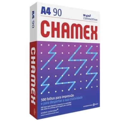 Papel Sulfite A4 Chamex Super, 210 x 297mm, 90grs, Pacote 500 Folhas | R$20