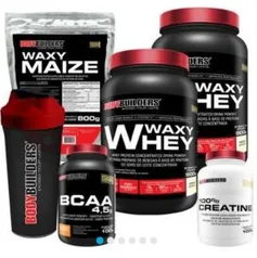 Kit 2x Wax Whey 900g + BCAA 4,5 100g + Creatine 100g + Waxy Maize 800g + Coquet.