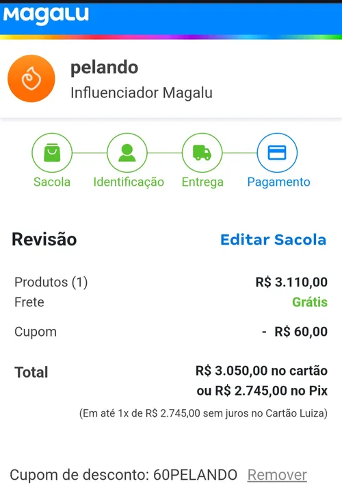 Imagem na descrição da promoção