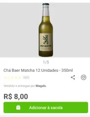 Chá Baer Matcha 12 Unidades - 350ml R$ 8