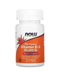 Vitamina D-3, 50.000 UI, 50 Cápsulas Softgel