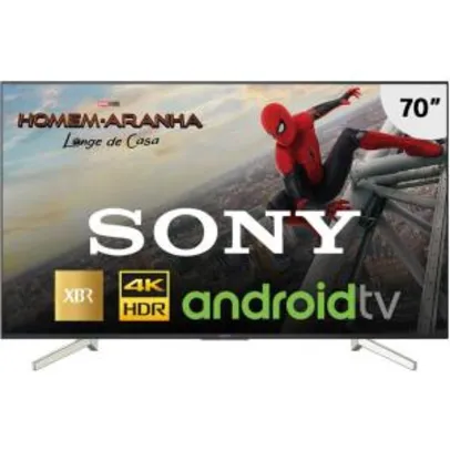 Smart TV Android LED 70" Sony XBR-70X835F Ultra HD 4k com Conversor Digital 4 HDMI 3 USB Wi-Fi Miracast - Preta - R$5199