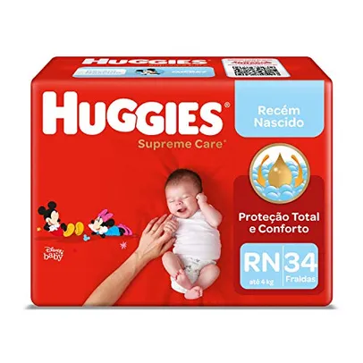 [Rec] Fralda Huggies Supreme Care RN - 34 fraldas