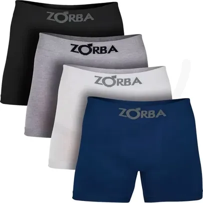 Kit 4 Cuecas Box Boxer Zorba Algodão Sem Costura 781 Full