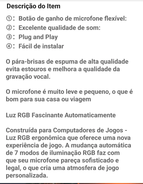 Imagem na descrição da promoção