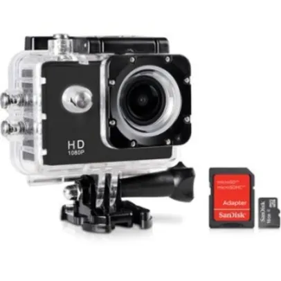 [Walmart] Câmera e Filmadora ONN 12MP Full HD LCD 1.5 Preta + Cartão de Memória SanDisk 16GB por R$ 130