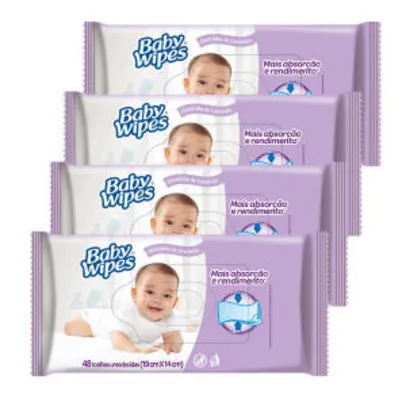 Kit de Lenços Umedecidos Huggies Baby Wipes Lavanda - 192 Unidades por R$ 16