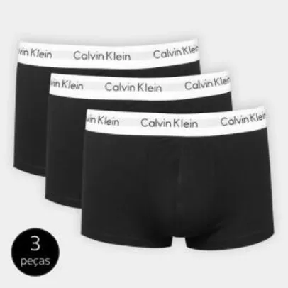 Kit Cueca Boxer Calvin Klein Trunk 3 Peças - Preto | Netshoes [9 por R$179]