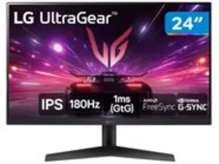 Monitor Gamer 180Hz Ultragear 1ms LG 24GS60F-B.AWZM 24 Full HD IPS HDMI DisplayPort FreeSync 24GS60F-B