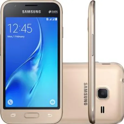 Smartphone Samsung Galaxy J1 Mini Dual Chip Android 5.1 Tela 4" 8GB 3G Wi-Fi Câmera 5MP - Dourado - R$ 314