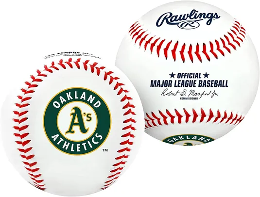 Rawlings MLB Oakland Athletics Team Logo Beisebol oficial, branco